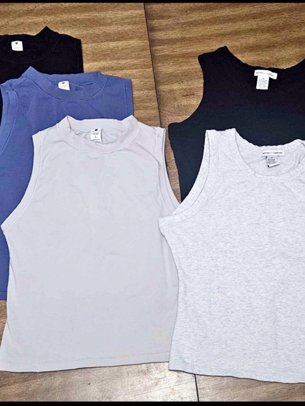Sleeveless Ribbed Tank Tops - Black, Light Gray, Periwinkle, Lavender